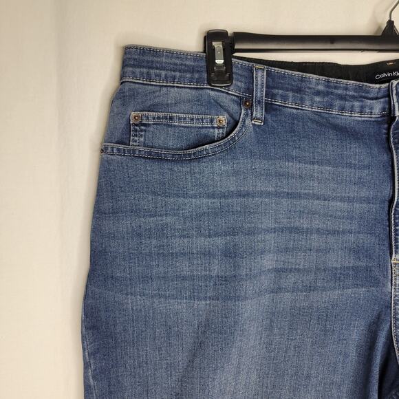 Calvin Klein Jeans Bermuda Cuffed Blue Denim Shorts Raw Hem NWT Plus Size 24W - Picture 6 of 11